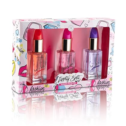 SCENTED THINGS Lippity Split Body Spray Girl Perfume, Eau De Parfum Teen Girl Gifts, Lipstick Shaped Bottles, 3 Piece Set