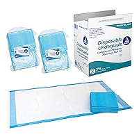Dynarex Disposable Underpads, Medical-Grade Incontinence Bed Pads to Protect Furniture, 30”x30” (105g), with Polymer, 1 Case of 100 Pads (50 / Box),White