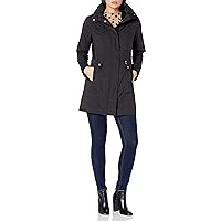 Cole Haan womens Packable Hooded Rain Jacket With Bow