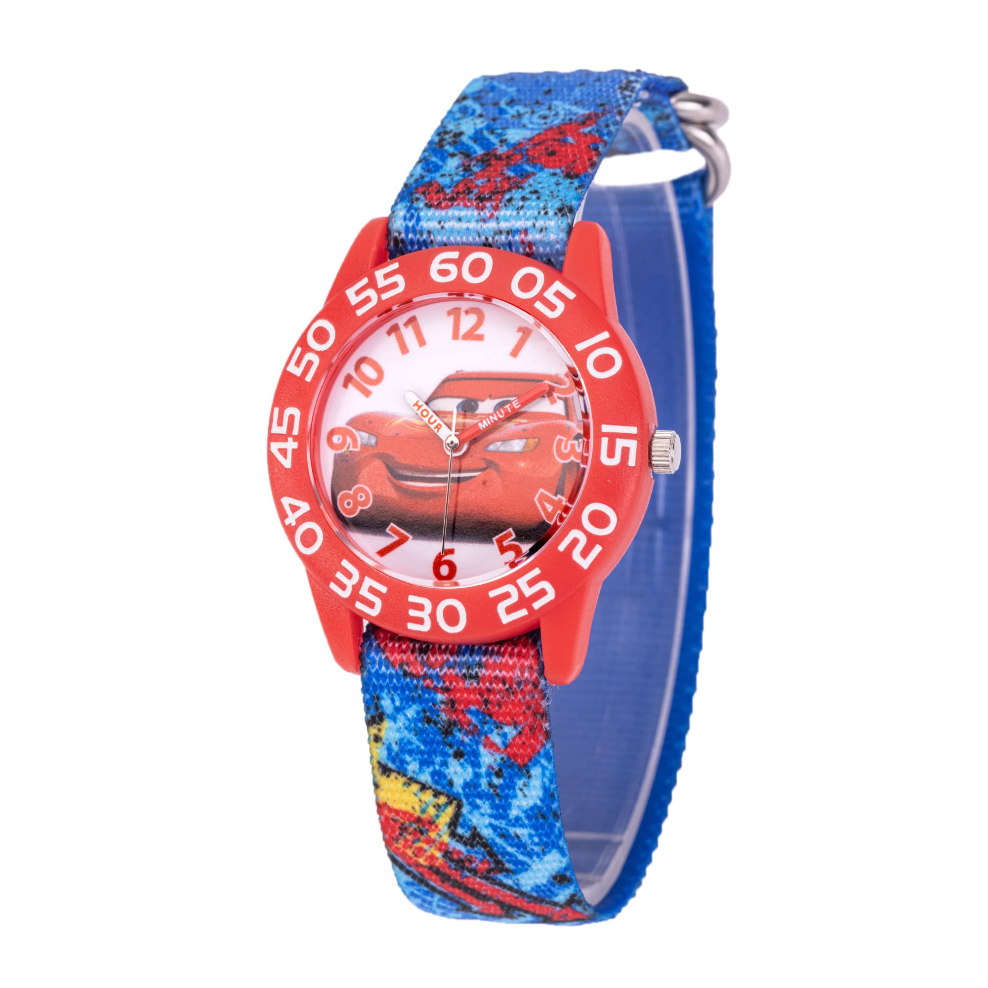 Disney Pixar Cars 3 Kids' Plastic Time Teacher Analog Quartz Nylon Strap Watch