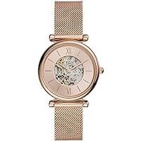 FOSSIL Carlie Women's Watch, Automatic Movement with Stainless Steel Mesh or Leather Strap