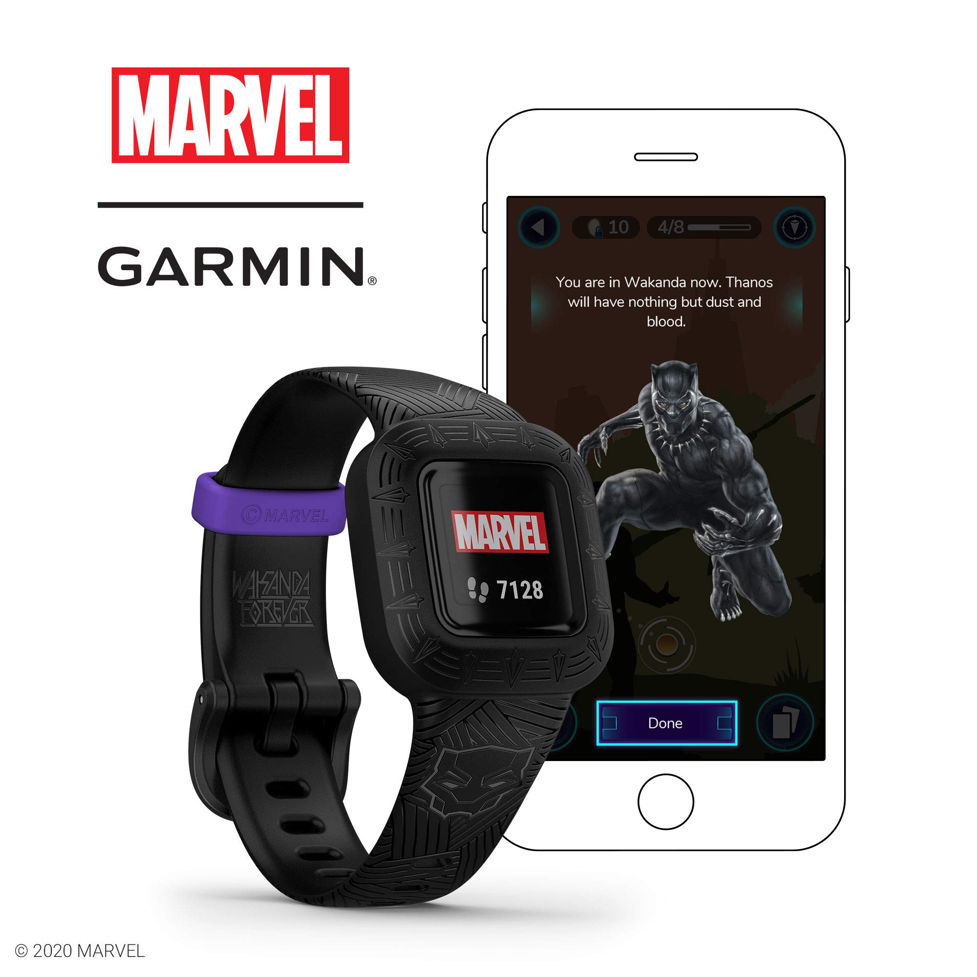 Garmin vivofit jr. 3, Fitness Tracker for Kids, Swim-Friendly, Up To 1-year Battery Life, Marvel Black Panther