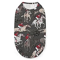 Riders Riding Running Horses Dog Shirts Pet Clothes Summer T Shirts Breathable Pullover Sleeveless Tank Top for Small Puppy Cats