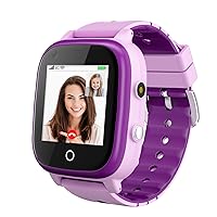 OKYUK 4G Smart Watch for Kids with SIM Card, GPS Tracker, Multiple Desktop Styles to Choose From, Two-Way Calls, SOS, Wi-Fi, Waterproof Touch Screen for 4-12 Boys and Girls (T5 Purple)