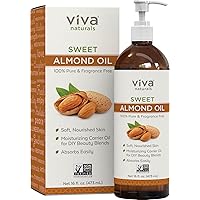 Sweet Almond Oil for Skin - Body Oil, Hair Moisturizer and Relaxing Massage and Oil, Carrier Oil for Essential Oils Mixing, Non-Greasy Pure Sweet Almond Oil for Hair and Skin, 16 fl oz