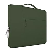 MOSISO Laptop Sleeve Compatible with MacBook Air/Pro, 13-13.3 inch Notebook, Compatible with MacBook Pro 14 inch M3 M2 M1 Chip Pro Max 2023-2021, Polyester Multifunctional Briefcase Bag, Army Green