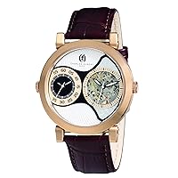 Charles-Hubert, Paris Men's 3966-RG Premium Collection Analog Display Mechanical Hand Wind Brown Watch