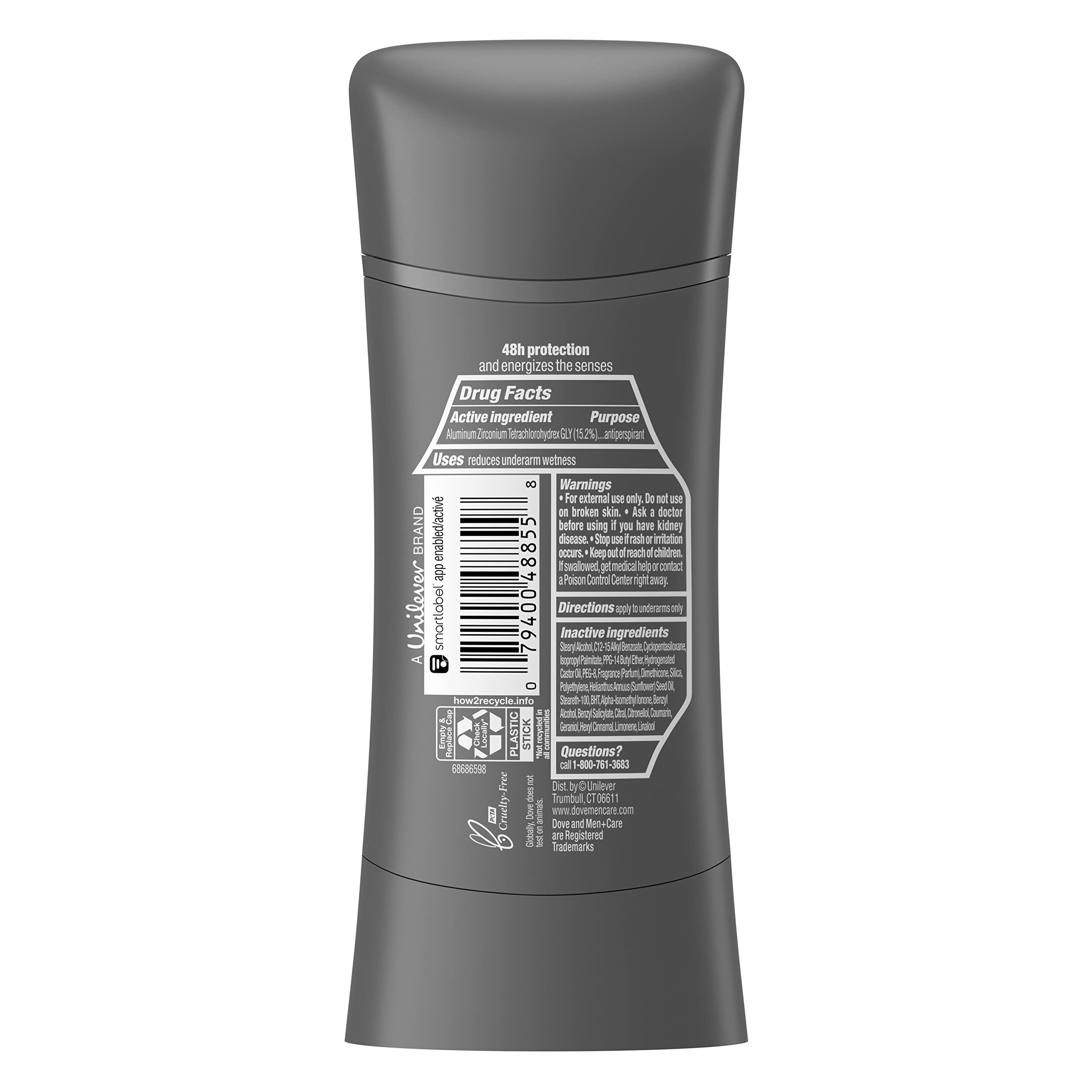 DOVE MEN + CARE Antiperspirant Deodorant Turmeric + Fresh Mandarin Natural Inspired Deodorant for Men 2.6 oz 4 count