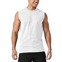 Mens Performance Muscle Tank Top Lightweight Cotton Workout Sleeveless T Shirt