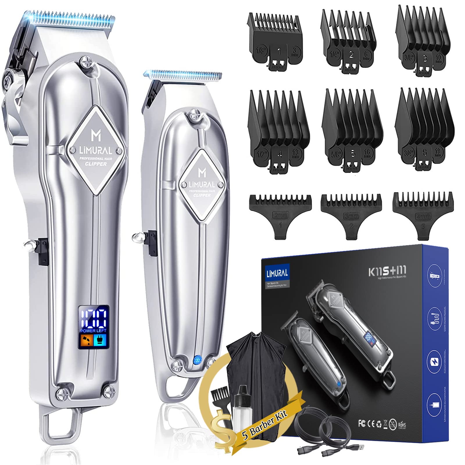 Mua Limural Professional Hair Clippers and Trimmer Kit for Men - Cordless  Barber Clipper + Beard T Outliner, Wireless Haircut Grooming Kit for  Fading, Blending & Carving trên Amazon Mỹ chính hãng 2023 | Giaonhan247
