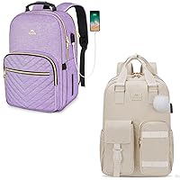 MATEIN Laptop Backpack for Women, Anti Theft 15.6 inch Bookbag for Girls with USB Charging Port, 15.6 Inch Cute Corduroy Computer Bookbag