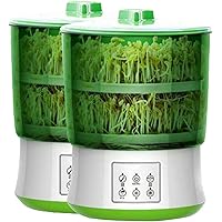 Sprouting Pot Set, Automatic Bean Sprout Machine Microcomputer Controlled Germination and Cultivation Device 2PCS,2 Layer-1/