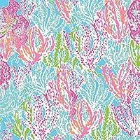 Lilly Pulitzer Inspired Patterned Vinyl Pastel Coral Patterned Permanent Vinyl Lilly Floral Pattern Adhesive Vinyl Bundle 12 inch by 12 inch - 3 Sheets (33H2)