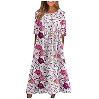 Maxi Dress for Women Summer Tops for Women Tops for Women 2024 Tube Dresses for Women Long Sleeve Cocktail Dress Semi Formal Dresses for Women Plus Size Women Dresses with Pink S