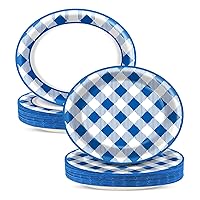 50 PCS Blue and White Checkered Gingham 11