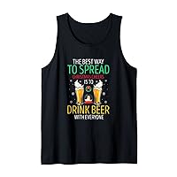 The Best Way To Spread Christmas Cheers Funny Beer Present Tank Top