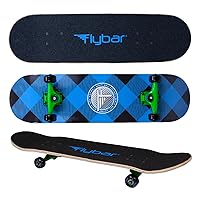 Flybar Complete Skateboard for Beginners – 31 Inch Kids Skateboard, Maple Wood Concave Double Kick Skateboard Deck, Lightweight, Non-Slip, for Boys and Girls, Ages 6 and Up