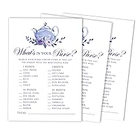 Wedding Shower Bachelorette Party Bulk Activity Game Cards Whats in Your Purse Bridal Shower Game 50-Pack Floral Tea Party