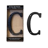 NACH Roman Cast Iron House Number for Outside, Metal Address Numbers for House, Garage Door, Front Door, Decorative Mailbox Numbers for Outside, Black, Maximum Rust Protection, 5.7 inch, Letter C,