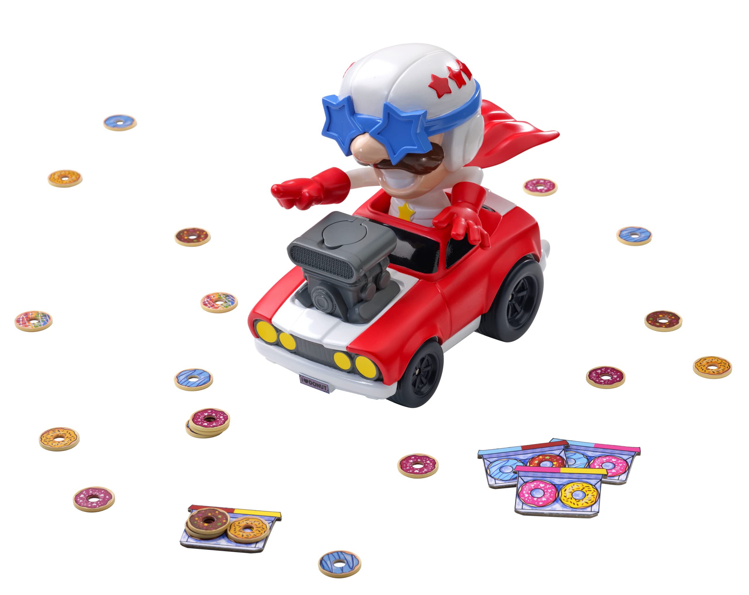 Goliath Donut Dash Game - Race to Pick Up Matching Donuts, Racecar Does Real Donuts On Table Or Hard Floor - Ages 4 and Up, 2-4 Players