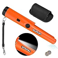 kuman Pinpointer Metal Detector Kit with Multifunctional PVC Waterproof Case and Holster 360° Scanning Treasure Hunting Unearthing Tool Accessories Buzzer Vibration Automatic Tuning KW30S
