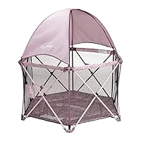 Baby Delight Go with Me Eclipse Deluxe Portable Playard | Playpen | Sun Canopy | Indoor and Outdoor | Ultra Padded Nylon Floor | Canyon Rose
