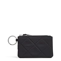 Vera Bradley Women's Performance Twill Deluxe Zip ID Case Wallet With RFID Protection, Black, One Size
