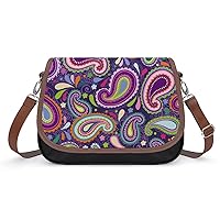 Colorful Paisley Women's Shoulder Bag PU Leather Crossbody Bags Purses With Shoulder Strap For Casual Travel