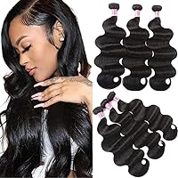 UNice Hair Icenu Series 8a Indian Body Wave Virgin Hair 3 Bundles, 100% Unprocessed Human Hair Extensions Weave Natural Color (16 18 20 inches)