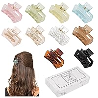 Small Tiny Claw Hair Clips for Women Girls for Thin/Medium Thick Hair, 1.5 Inch Mini Hair Jaw Clips Matte Rectangle Nonslip Clip with Gift Box (Matte+shiny color series)