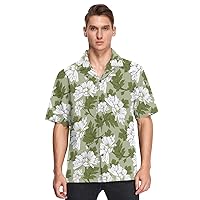 vvfelixl Retro Flower Hawaiian Shirt for Men,Men's Casual Button Down Shirts Short Sleeve for Men S