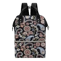 Mandala and Blue Paisley Waterproof Mommy Bag Diaper Bag Backpack Multifunction Large Capacity Travel Bag
