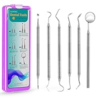 Dental Tools, Dental Pick, Dental Hygiene Kit, Stainless Steel Dental Teeth Cleaning Tools Kit with Tooth Scraper Plaque Tartar Remover, Metal Plaque Remover for Teeth - with Case