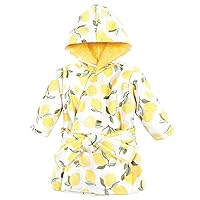 Hudson Baby Unisex Baby Mink with Faux Fur Lining Pool and Beach Robe Cover-ups, Lemon, 6-12 Months