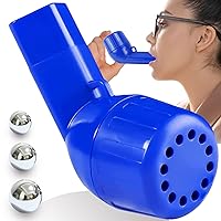 Expansion & Mucus Removal Device, Hand-Held Breathe Exercise Device Hand-Held Flutter Valve Mucus Removal Device with Stainless Steel Balls, Improve Breathing Fitness