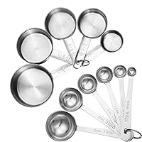 Accmor 11 Piece Stainless Steel Measuring Spoons Cups Set, Premium Stackable Tablespoons Measuring Set for Gift Dry Liquid Ingredients Cooking Baking
