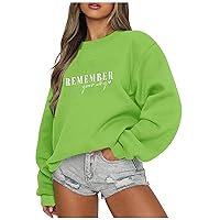 Remember Your Why Sweatshirt Womens Oversized Blouses Casual Crew Neck Tops Loose Fleece Athletic Pullover Shirt Womens Sweatshirts Crewneck Not The Mama Dinosaur Shirt Green
