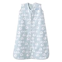 HALO SleepSack, Micro-Fleece Wearable Blanket, Swaddle Transition Sleeping Bag, TOG 1.0, Blue Elephants, Small, 0-6 Months