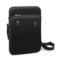 FINPAC 12.9-13 Inch Tablet Laptop Sleeve Case, Briefcase Shoulder Bag for MacBook Pro 14, iPad Pro 12.9 2018-2022, MacBook Air 13 2018-2022, MacBook Pro 13 2016-2023, Surface Laptop Go (Black)