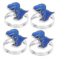BESTOYARD 4Pcs ring color change dinosaurs for toddlers color changing jewelry mood jewelry moisennette jewelry obx jewelry dinosaur jewelry expand alloy vintage girl