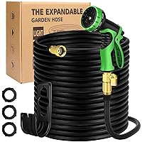 Expandable Garden Hose 100 ft Water Hose Flexible with Innovative 50 Layers Nano Rubber Retractable Lightweight 10 Way Nozzle 3/4