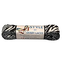 Derby Laces Style Wide 10mm Waxed Lace for Roller Skates, Hockey Skates, Boots, and Regular Shoes