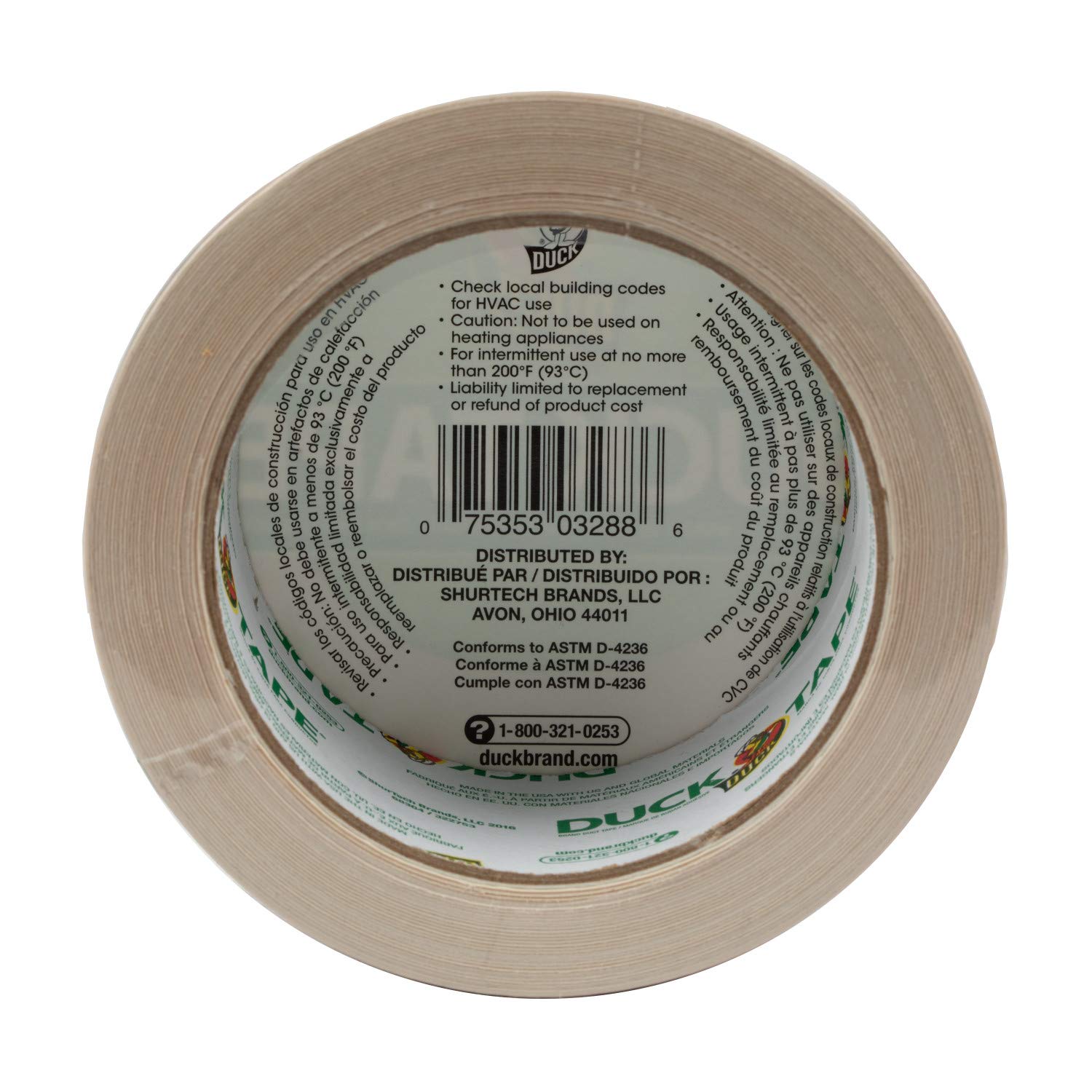 Duck Brand 283264 Color Duct Tape, Single Roll, Beige