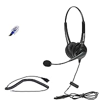 OvisLink Dual Ear Noise Canceling Call Center Headset Compatible with ShoreTel IP Phones | Over-The-Head Style, Hand Free, No More Cradle The Phone at The Neck | Complete Set, no Additional Purchase