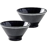 Minorutouki mino ware Albee Water-repellent Navy Lightweight Rice Bowls Set of 2, φ4.92×H2.68in 6.46oz Made in Japan