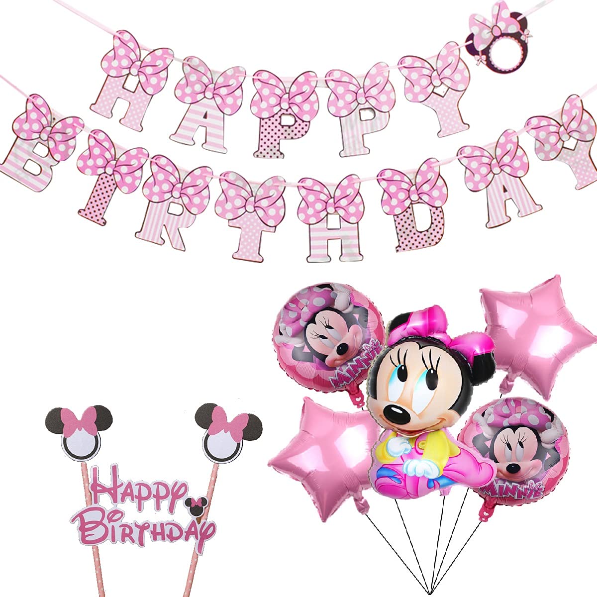 Mua Minnie Birthday Decorations Mickey Disney Cute Pink Girl Cartoon  Character Cake Topper Balloon Heart Happy Birthday Banner Garland Set of 7  trên Amazon Nhật chính hãng 2023 | Giaonhan247