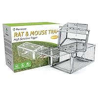 Kensizer 2-Pack Humane Rat Trap, Chipmunk Rodent Trap That Work for Indoor and Outdoor Small Animal - Mouse Voles Hamsters Live Cage Catch and Release