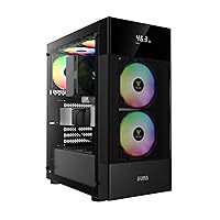 GAMDIAS Aura GC5 RGB Mid Tower Case - Versatile ATX Gaming PC Case with Crystal Clear Side Panel, Ideal for Desktop Gaming Setups