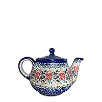 Polish Pottery 30 ounce Teapot Fruti - Ceramika Kalich- Cornflower