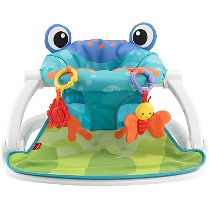 Fisher-Price Sit-Me-Up Floor Seat - Frog, Portable Baby Chair with Toys